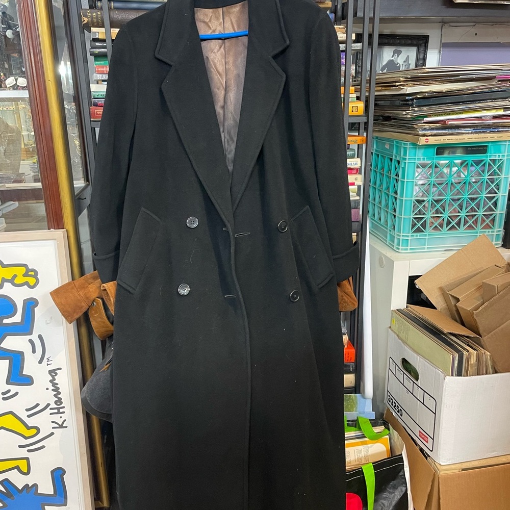 Cashmere black trench coat